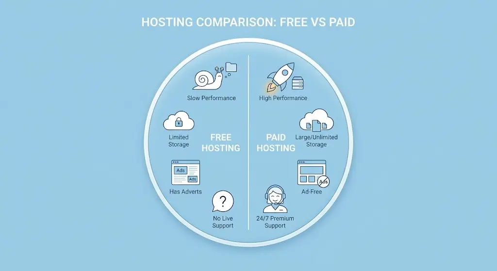 Free Hosting vs Paid Hosting: 7 Differences Worth Knowing