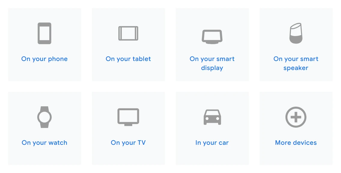 Google assistant devices