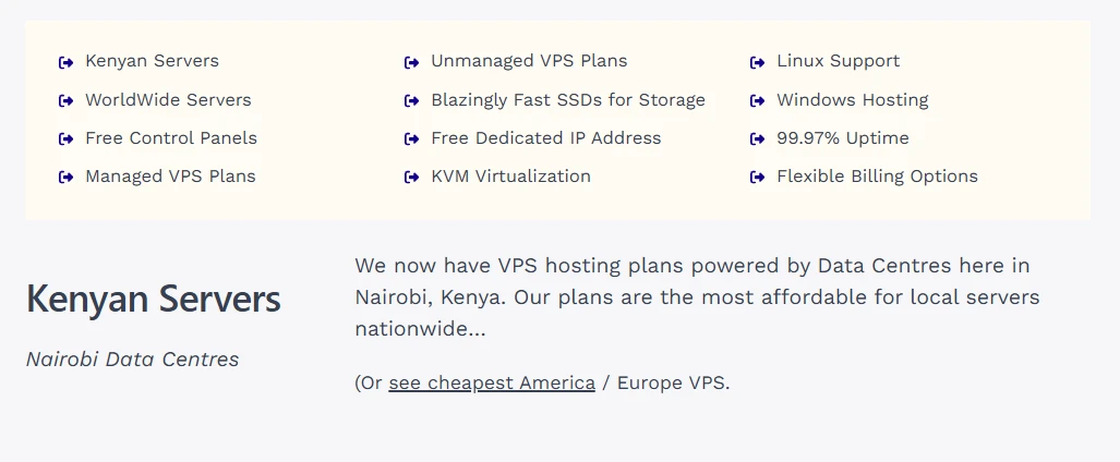 Kenyan VPS servers