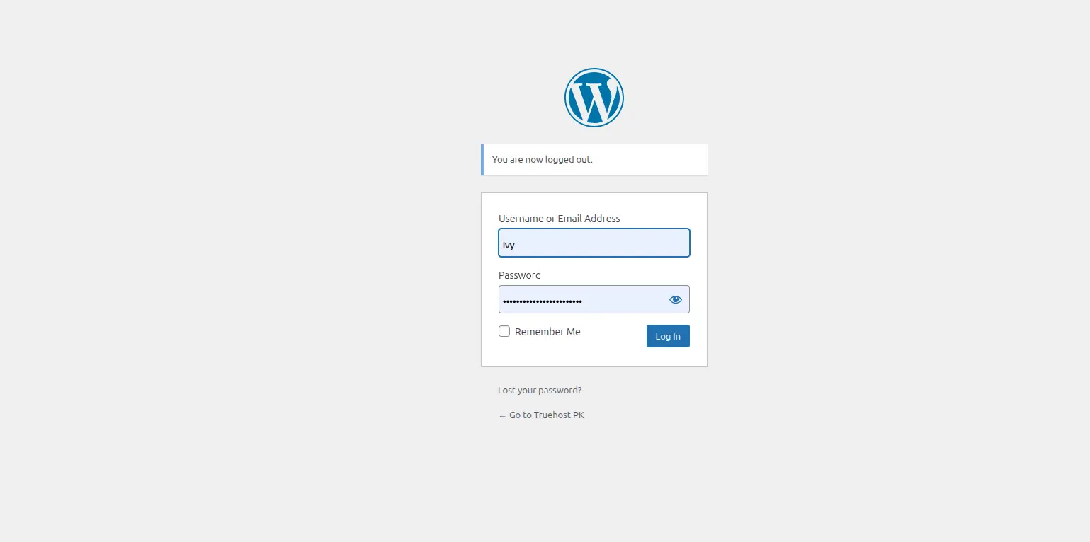 Login to wordpress