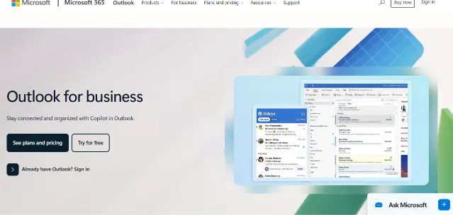 Image showing the interface of Outlook