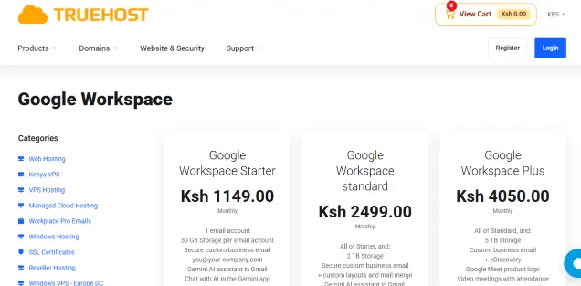 Google workspace pricesd