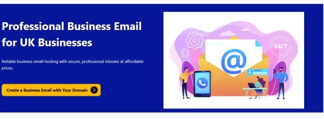 Image showing the product page of email hosting Truehost