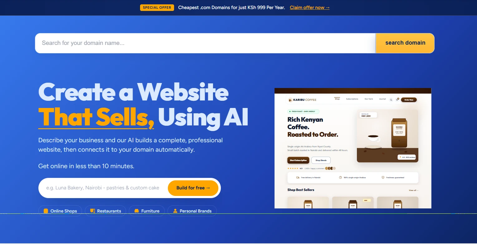 Truehost domains, ai websites and hosting