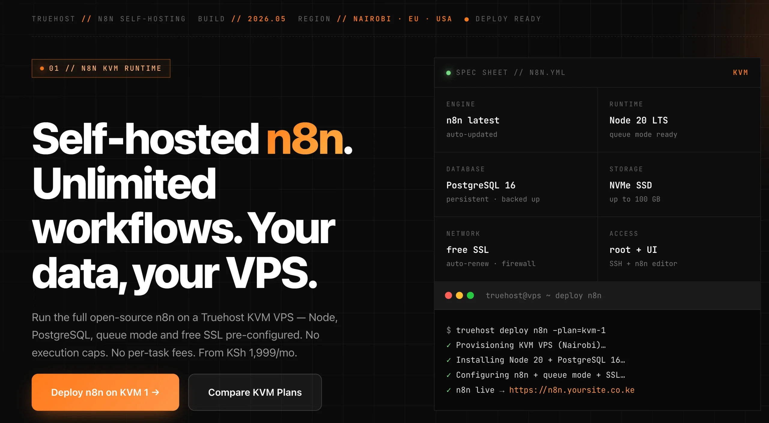 Truehost n8n hosting