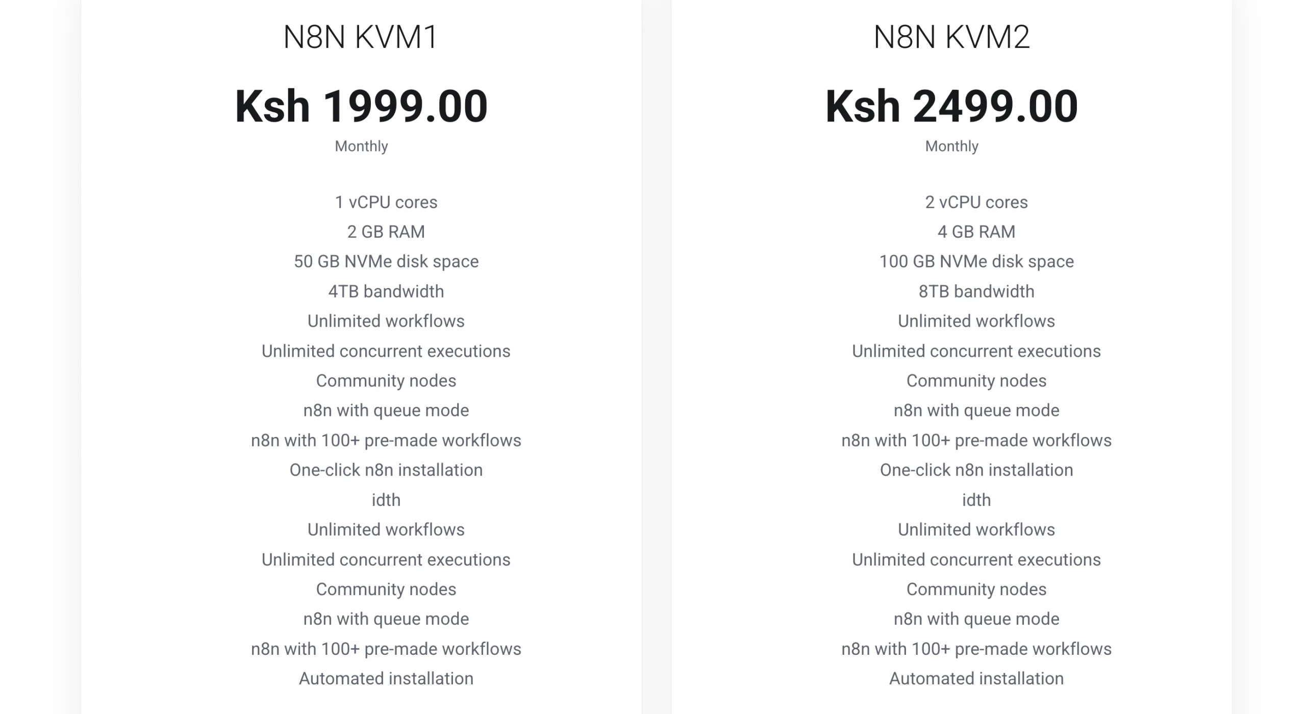Truehost n8n pricing