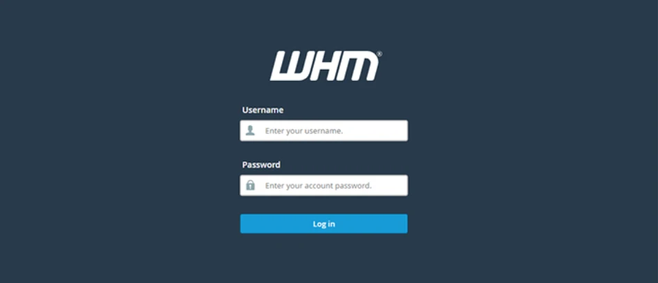 WHM login page