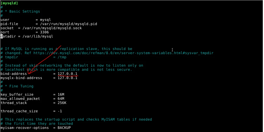 bind address on how to set up a MySQL Server on a VPS