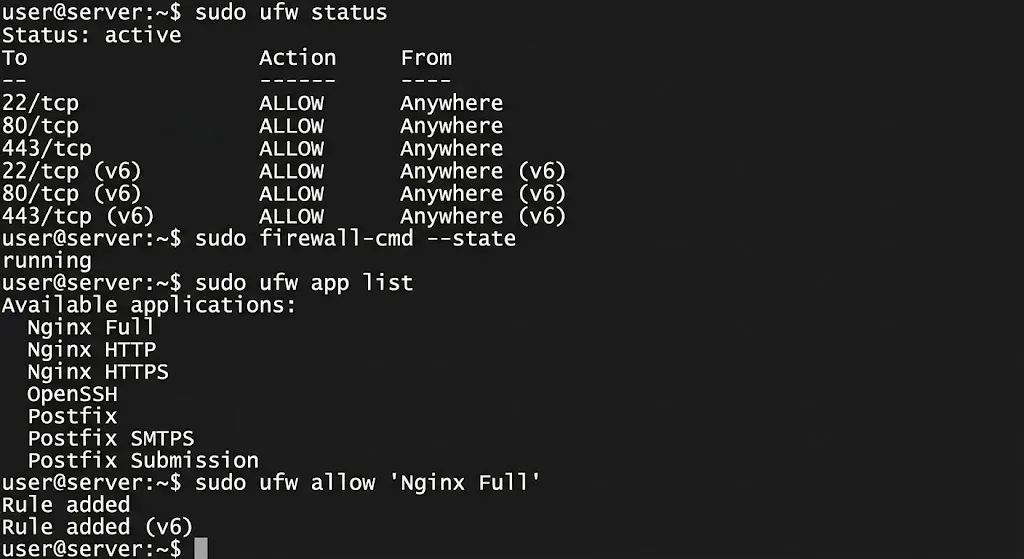 configure ufw nginx vps