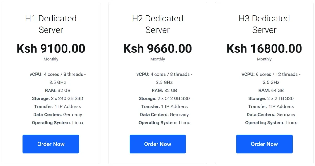 dedicated server pricing