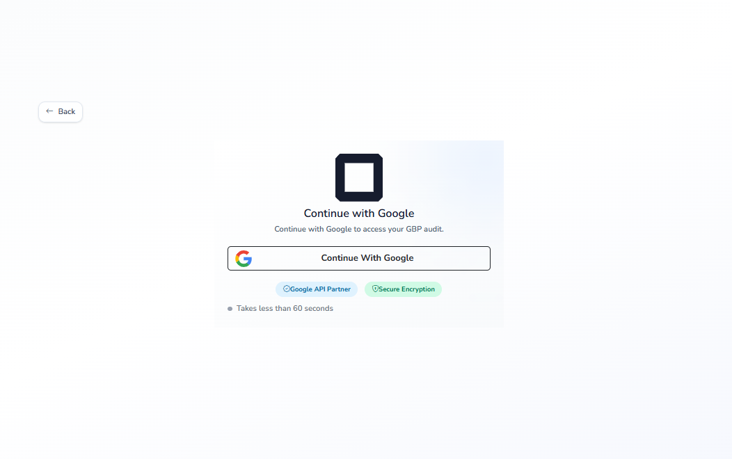 Truehost Free GBP Audit Login page