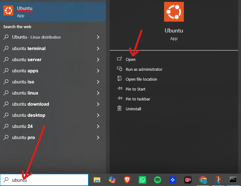 open ubuntu terminal
