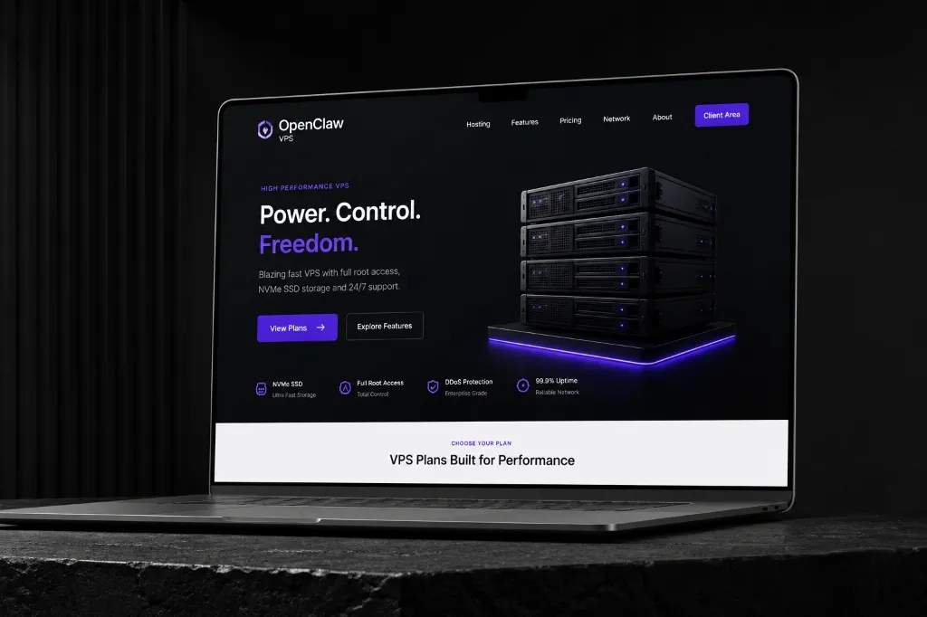 OpenClaw VPS Laptop Mockup