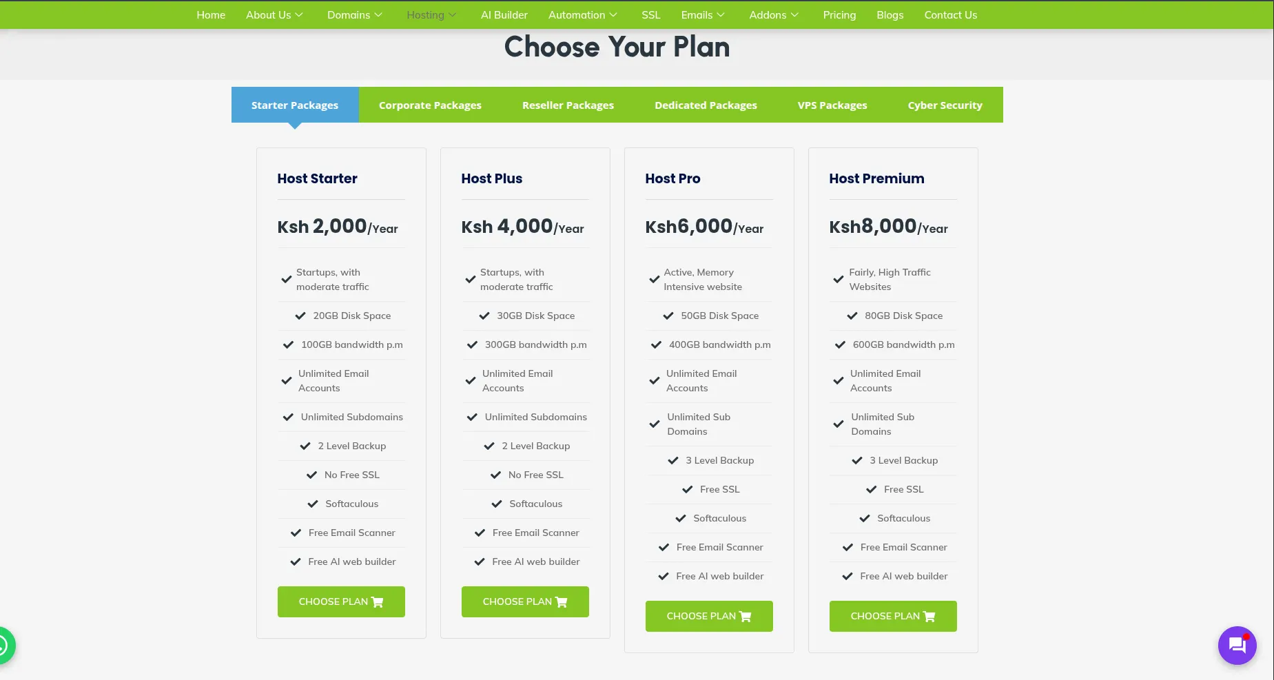 orawebhost plans