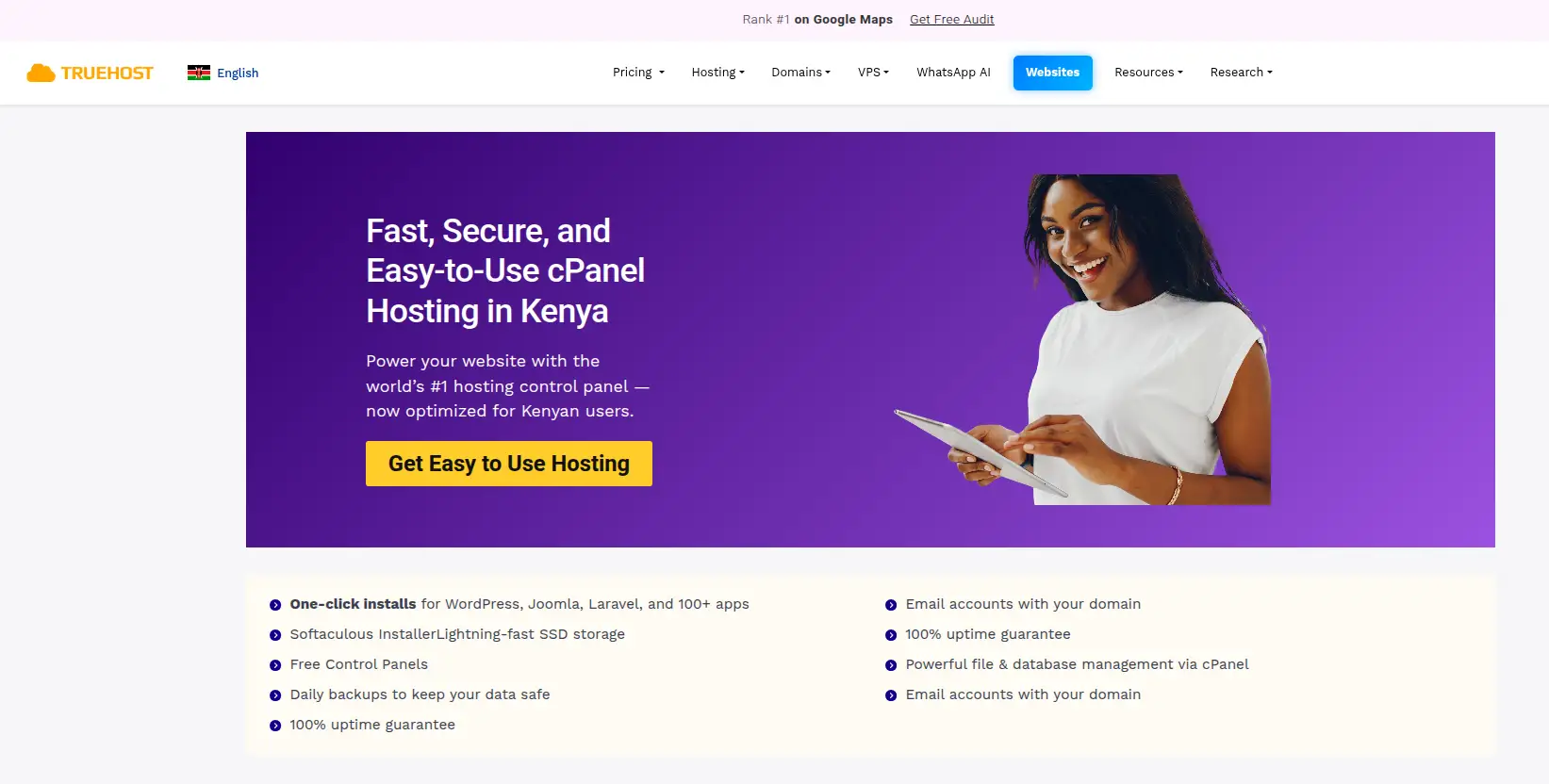 truehost cpanel hosting features and perfomance