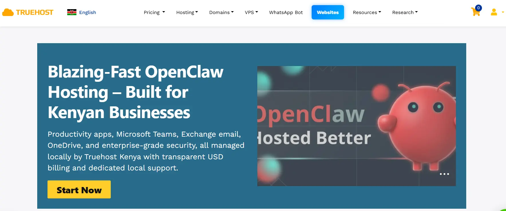 a screenshot of truehost openclaw