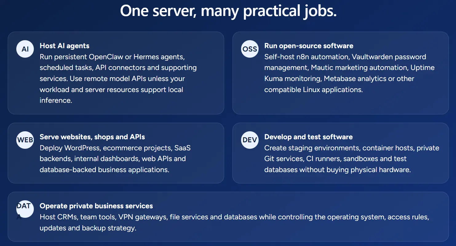 vps One server, many practical jobs.