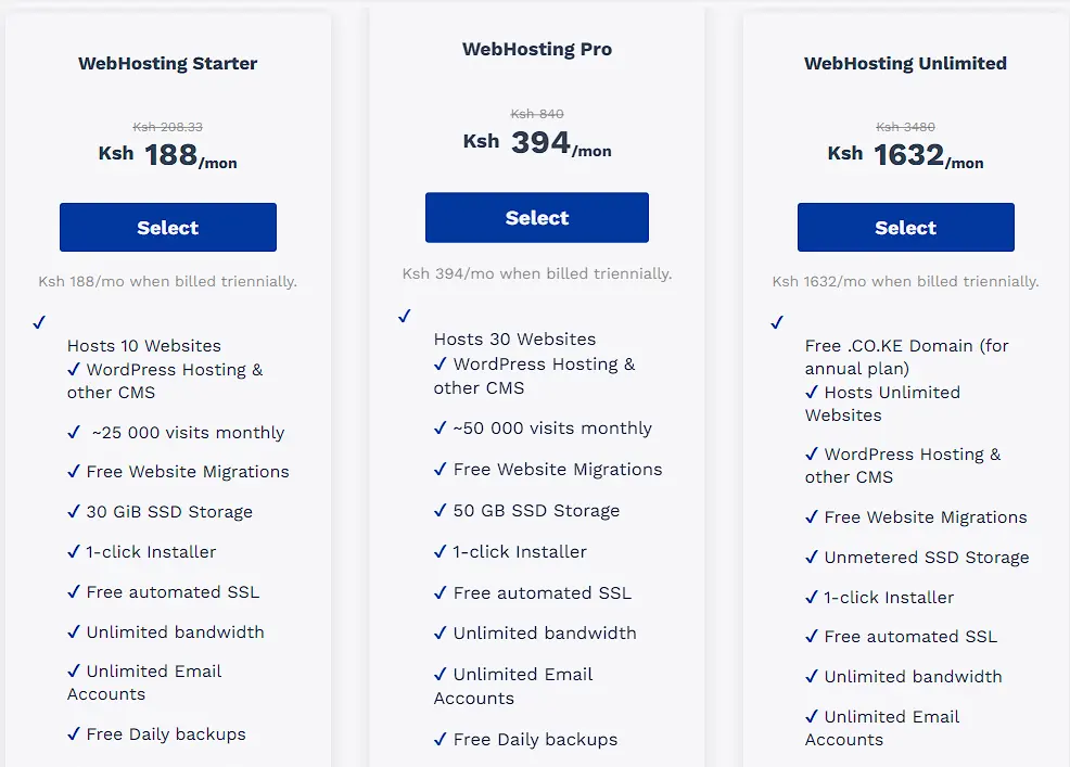 Web Hosting Plans