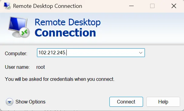 windows start remote desktop protocol connection