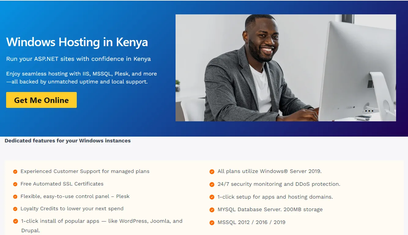 Windows Hosting in Kenya
Run your ASP.NET sites with confidence in Kenya