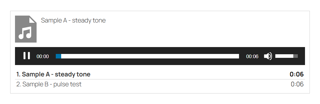 WordPress 7.0 audio player with Pause active and two playable tracks